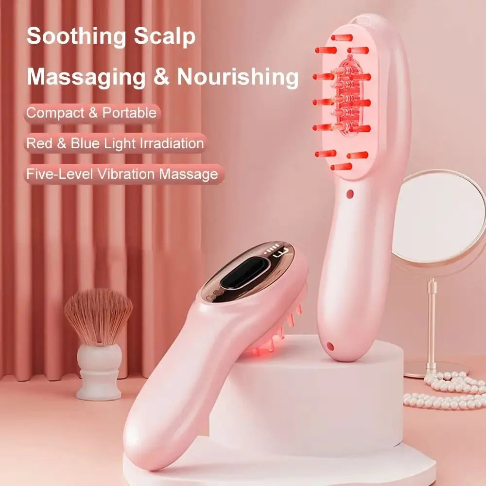 High Frequency Vibration Hair Growth Massage Comb Hair Oil Dispenser Electric Design Red Light Comb 3 Modes Oil Applicator