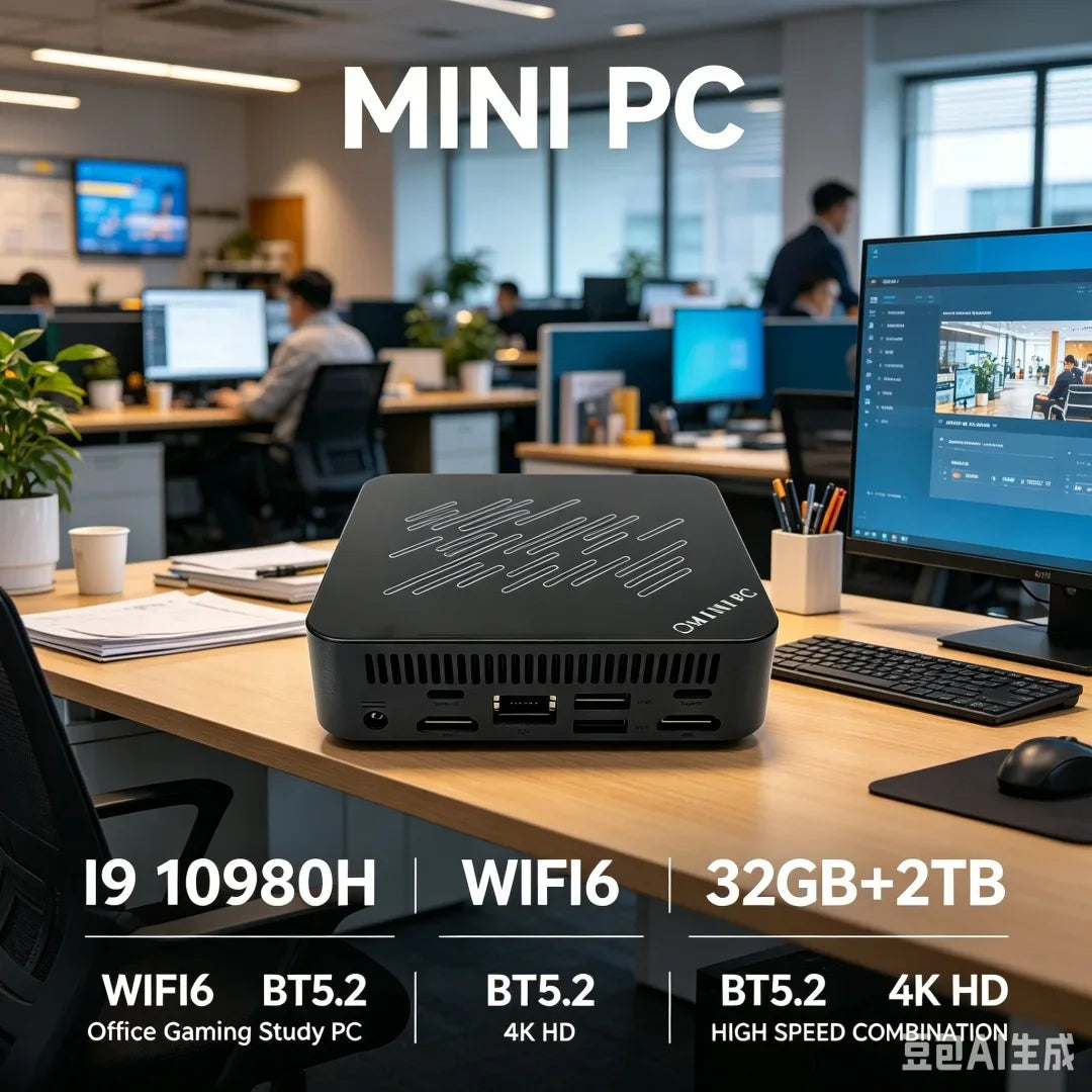 2026 Mini Gaming PC Intel i9-10980HK i3-6100U 16GB 32GB RAM 1TB SSD WiFi 6 BT5.2 4K Mini Desktop Host