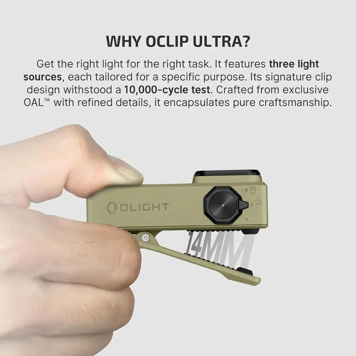 OLIGHT Oclip Ultra EDC Flashlight Clip-on Light, 530 Lumens Rechargeable with Type-C Charging