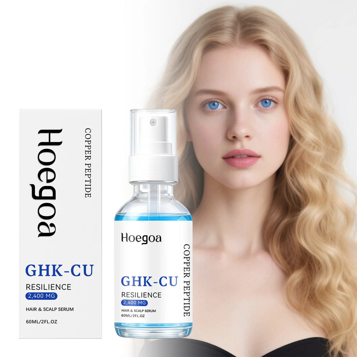 Ghk-Cu Copper Peptide Hair Serum For Hair Growth Strengthening Root Scalp Moisturizer Thicker Fuller Hair Anti Hair Loss Serum