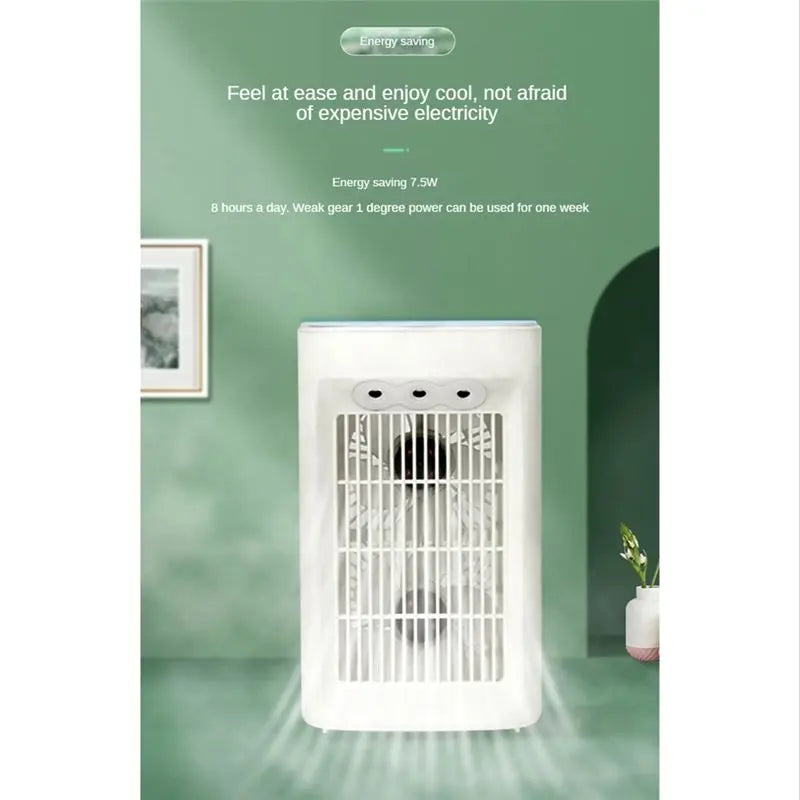 [B25B!】 Portable Mini Air Conditioner Fan USB Water Mist Fan Personal Air Cooling Fan Desktop Humidification Fan