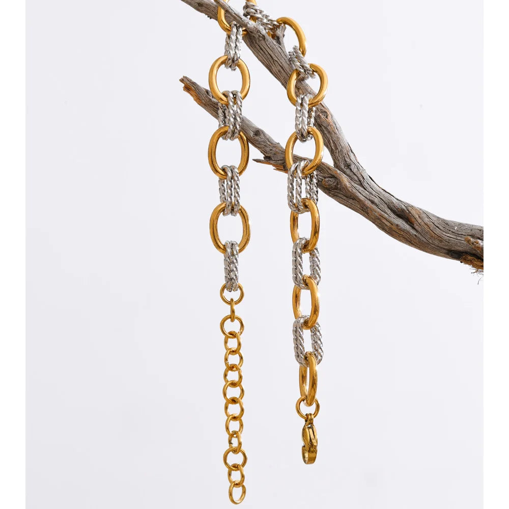 Yhpup Stainless Steel Metal Handmade Chain Statement Necklace Bracelet 2026 PVD Plated Waterproof Popular Statement Jewelry