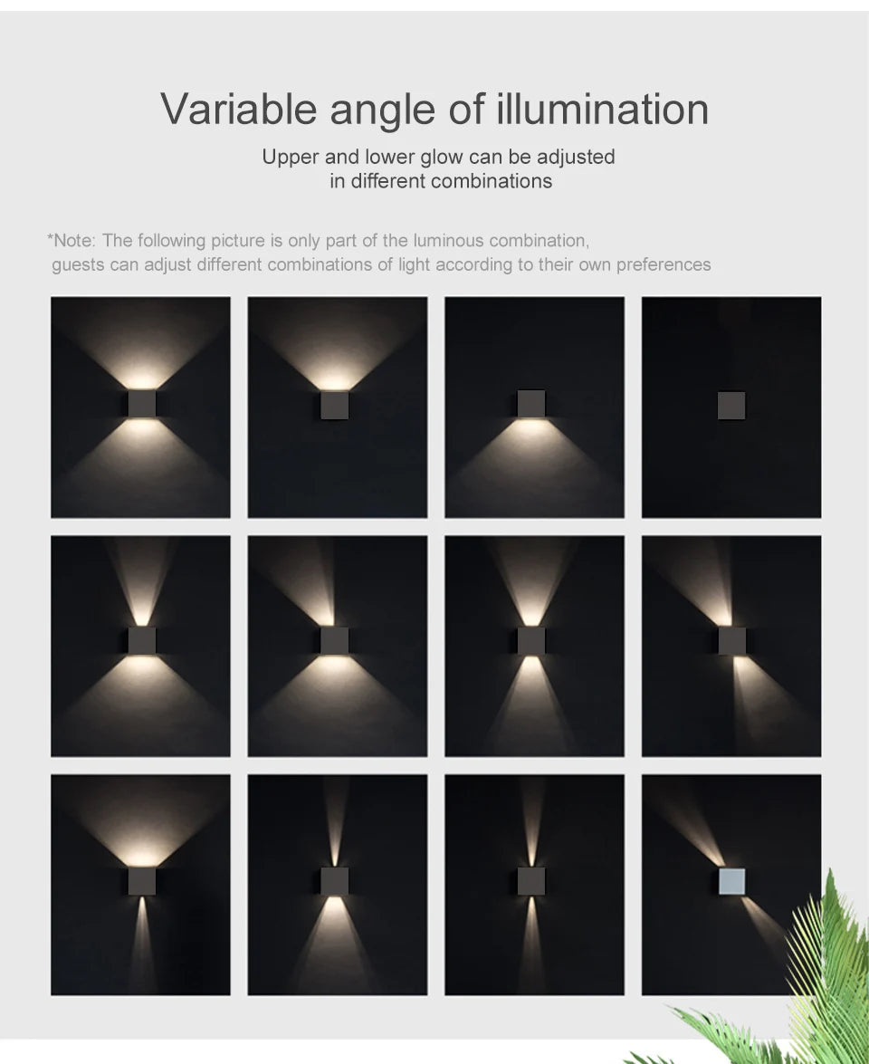 LED Wall Lamp 7W 100-240V Outdoor / Indoor Porch Garden Wall Lamp For Bedroom Bedside Lighting Up and Down Adjustable Wall Light