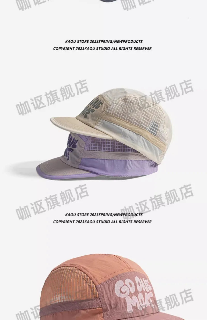 Spring Summer Outdoor Breathable Quick-drying Baseball Cap for Men and Women Lightweight Soft Brim Retro 5-panel Camping Hat