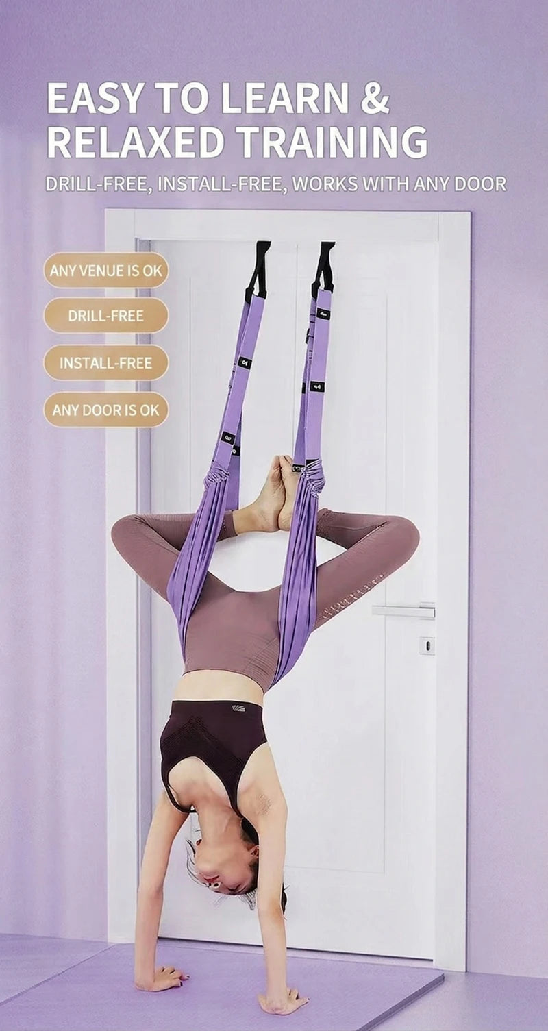 Hanging Rope For Aerial Yoga No-Drill Portable Lower Back Trainer Stretching Band Elastic Rope Dance Training Fitness Equipment