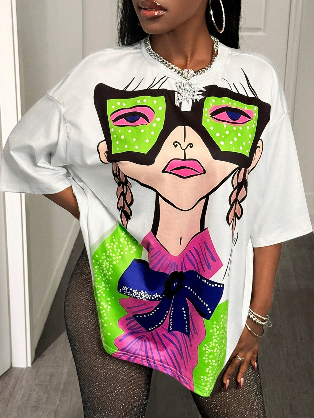 BamGleam Oversized T-shirt Loose Casual Hip-Hop Style Graphic Printed Women T-Shirt Summer Fashion Y2k Ladies Clothes Female Tee