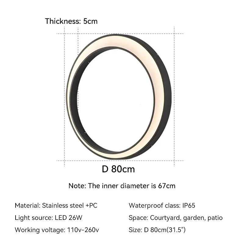 Outdoor Moon Wall Light Modern IP65 Waterproof Porch Garden Wall Lamp Patio Garage Door Antiwa Fixtures Lighting Decoration