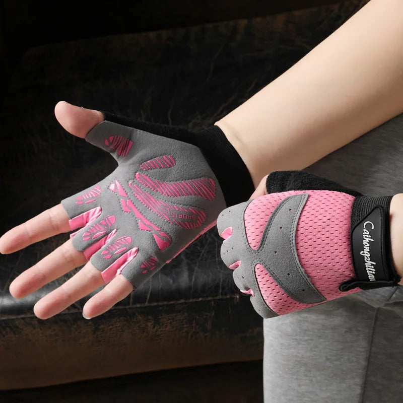 Cycling Fitness Gloves for Men Women Gym Motorcycle Summer Bicycle Fingerless Anti-slip Sports Weightlifting Breathable Gloves