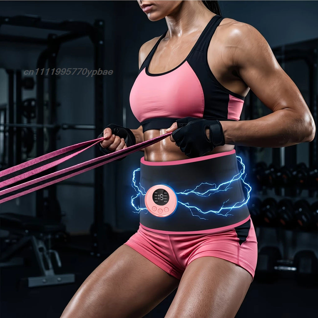 Smart EMS Gel-Free Abdominal Slimming Belt Muscle Stimulator Waist Trainer Hip Lift Fitness Workout Home Gym Equipment