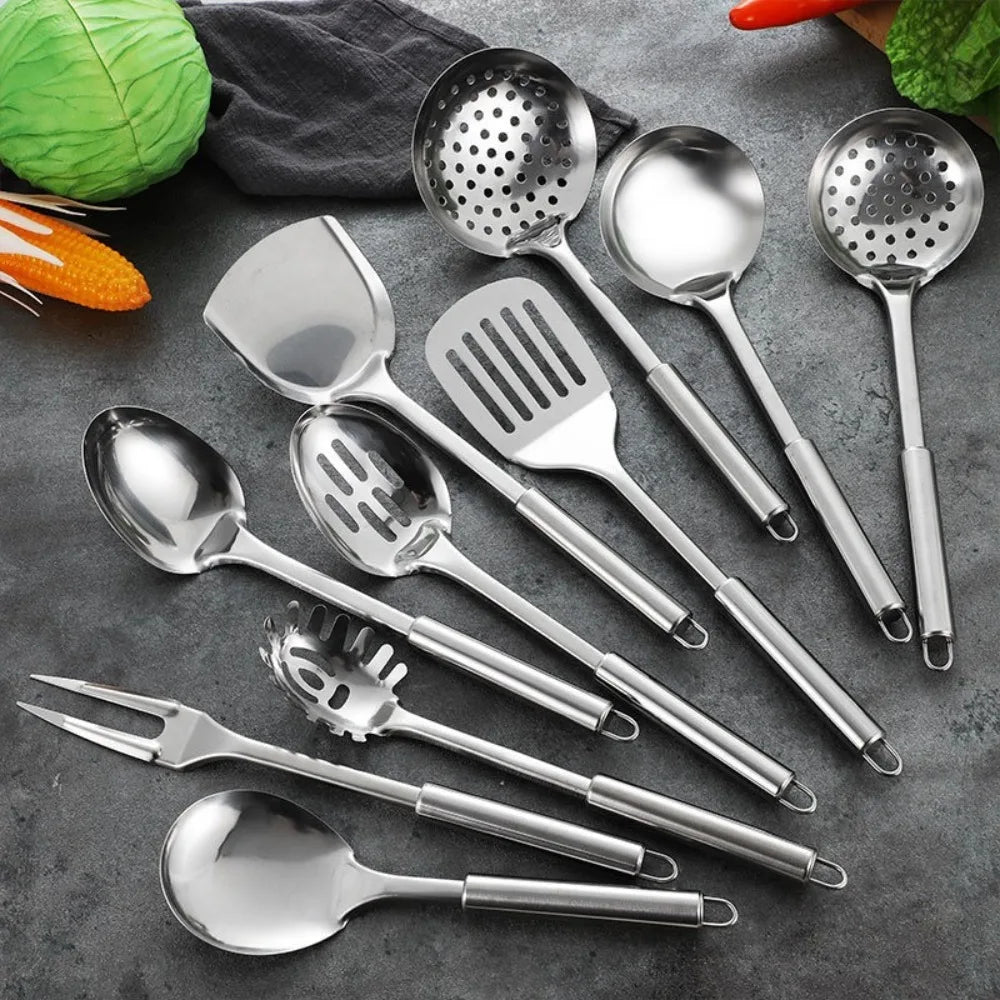 Durable Stainless Steel Wok Spatula Long Handle Kitchen Gadgets Kitchen Cooking Utensil Set Slotted Turner Cooking Tools