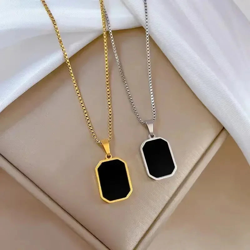 Necklaces Exquisite Minimalist Square Pendant Choker Chains Fashion Necklace For Women Jewelry Party Gifts Подвеска На Шею