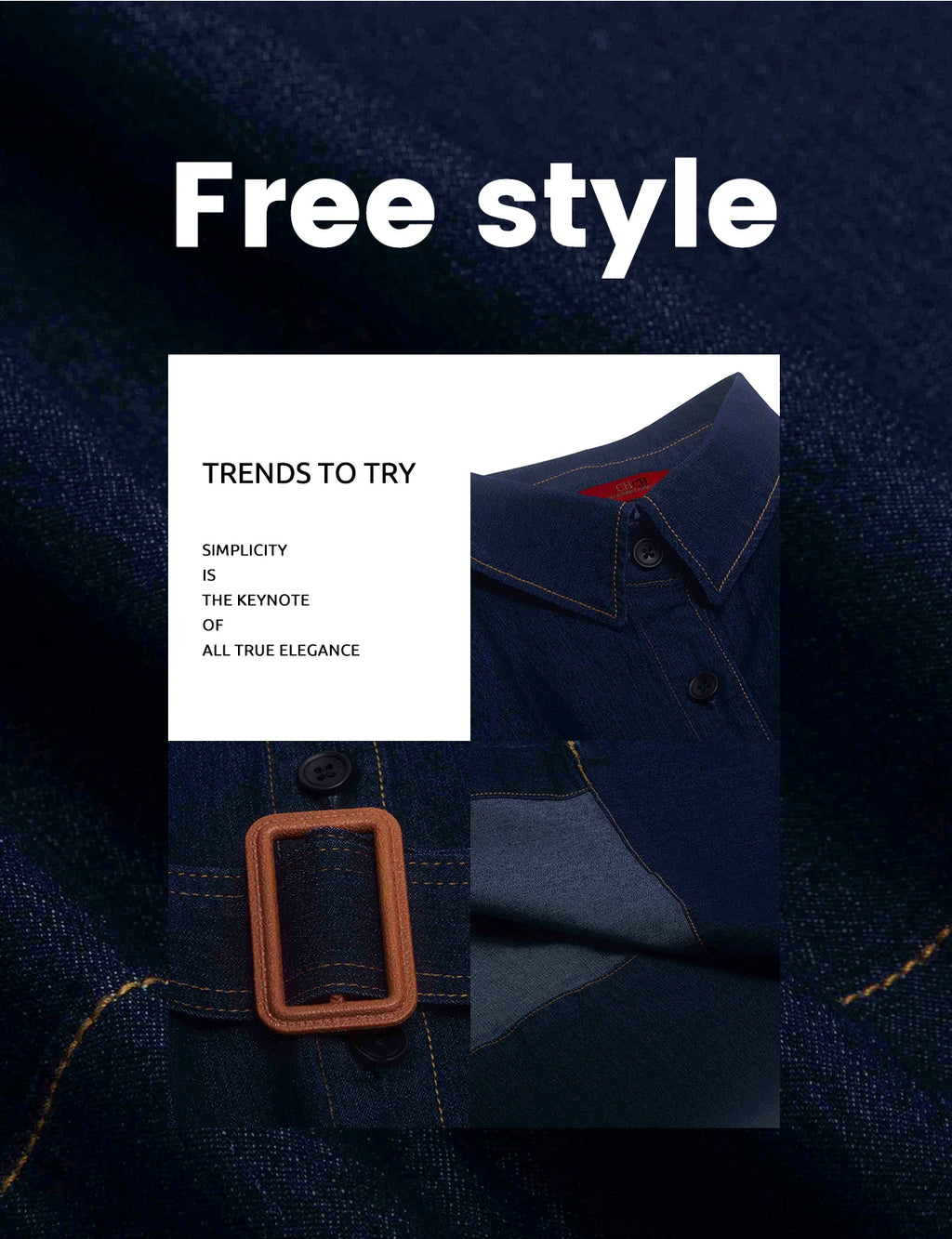 Women's Denim Long Dress 2025 Autumn New Texture navy blue Women's Business Long Dress
