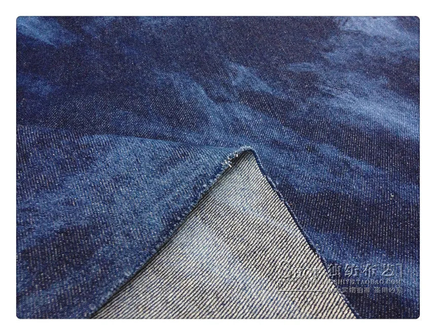 Fashion Tie-dye Black Denim Fabric By The Meter for Hats Clothing Skirts Sewing High-grade Thickend Jeans Needlework Comfortable