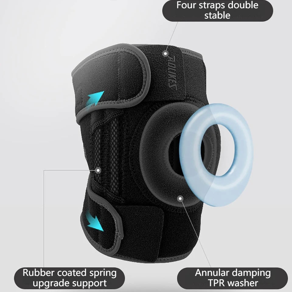 AOLIKES 1PCS Knee Brace for Women & Men with Side Stabilizers, Patella Knee Brace for Knee Support for Running, Basketball