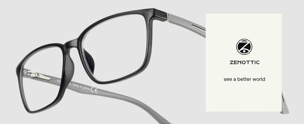ZENOTTIC Fashion Blue Light Reading Glasses for Men，Sport Square Frame Readers, Anti Glare Computer Glasses