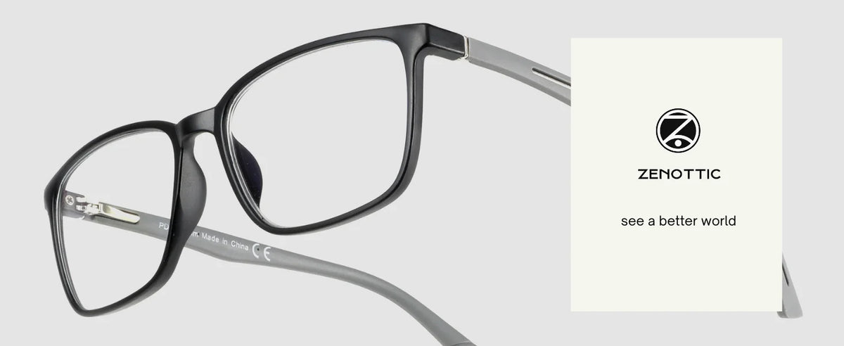 ZENOTTIC Fashion Blue Light Reading Glasses for Men，Sport Square Frame Readers, Anti Glare Computer Glasses