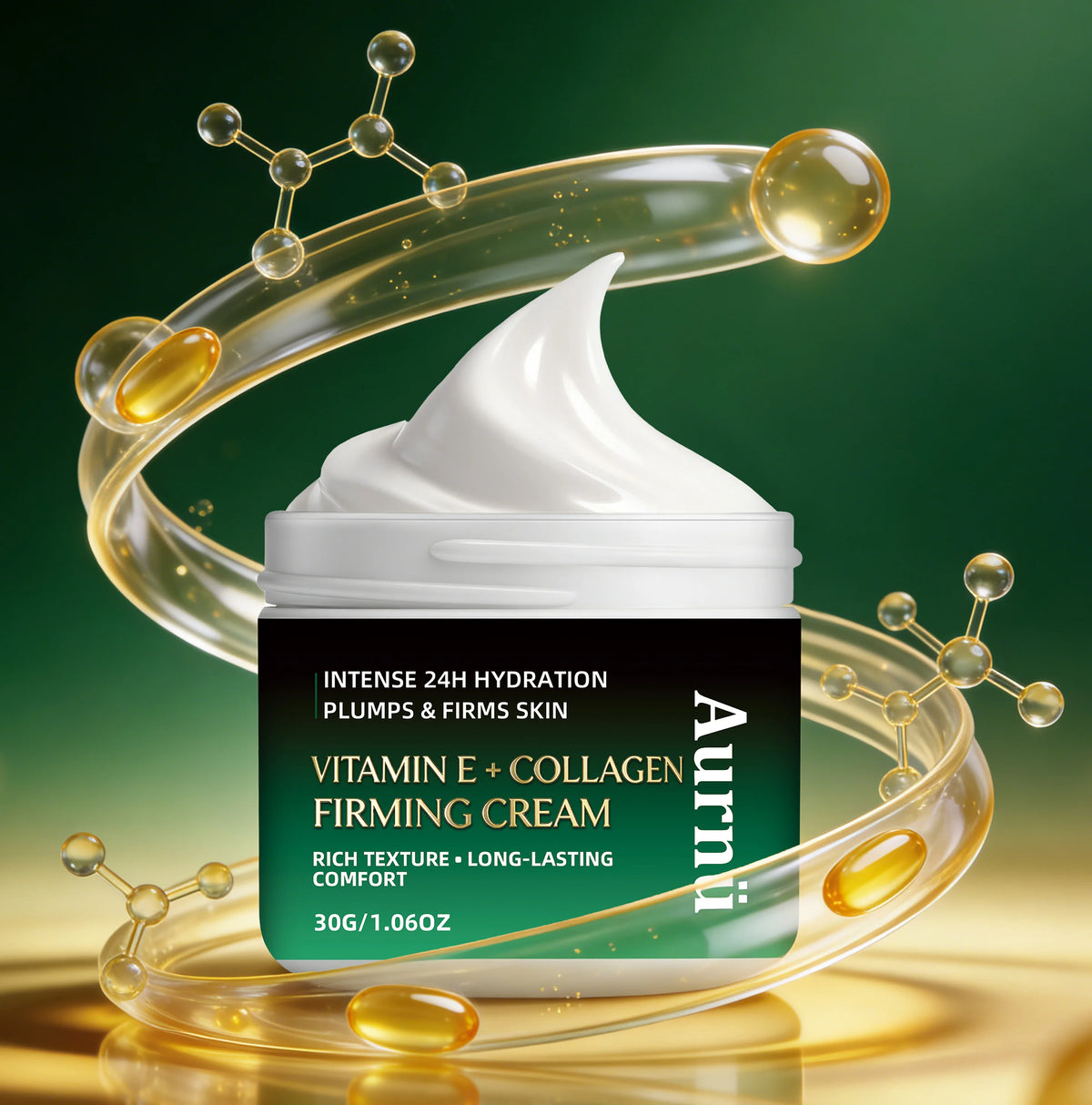Aurnü VITAMIN E COLLAGEN FIRMING CREAM, Hydrating & tightening formula, long-lasting moisture,  Perfect for morning and evening