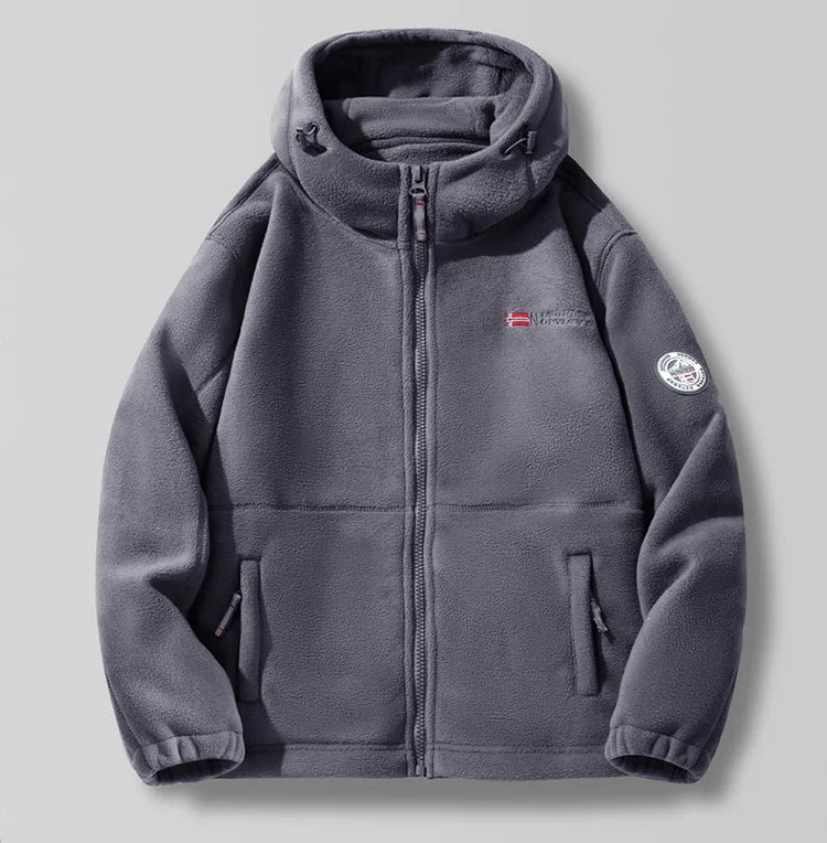 New Winter Men Hooded Polar Fleece Jackets Warm Coats High Quality Men Outdoors Winter Coats Fashion Loose Down Jackets Size 3XL