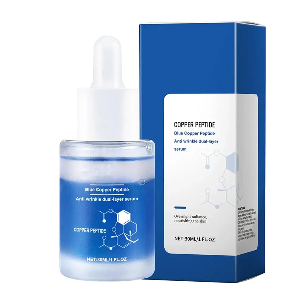Blue Copper Peptide Face Serum Moisturizing Plumping and Radiant Skin Care Rejuvenation Repair Facial Essence