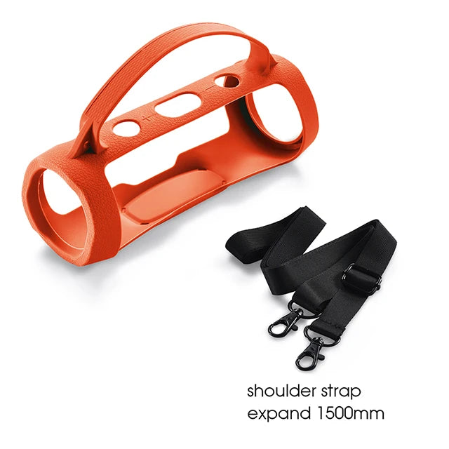 Bluetooth Speaker Case Soft Silicone Cover Skin With Strap Carabiner for JBL Charge Essential 2 Wireless Bluetooth Speaker Bag