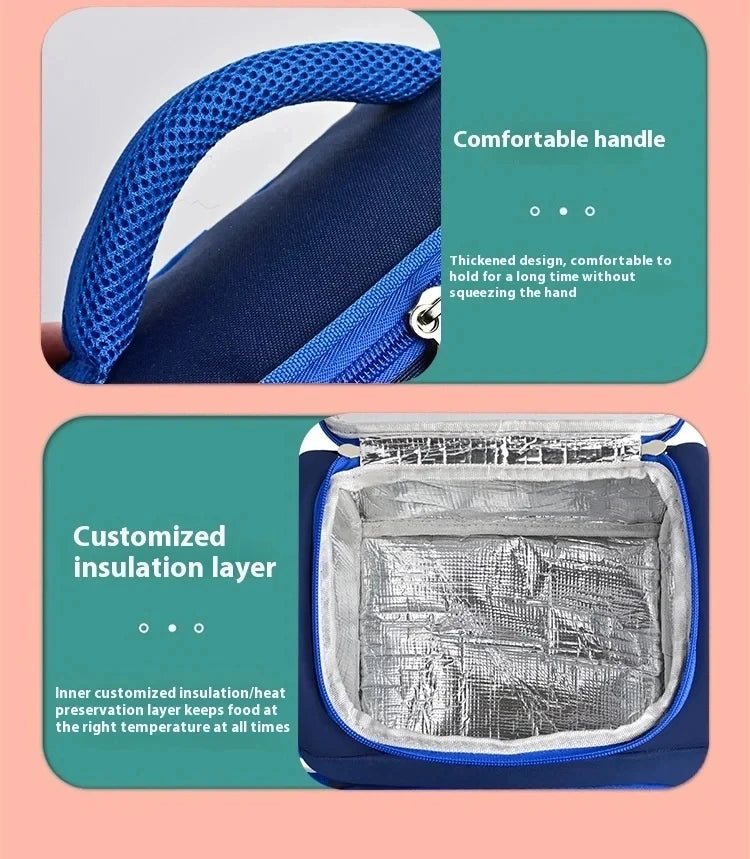 Lunch Bag for Boys Girl Cute Insulated Lunch Box Portable Meal Cooler with Adjustable Shoulder Strap for School Beach Picnic