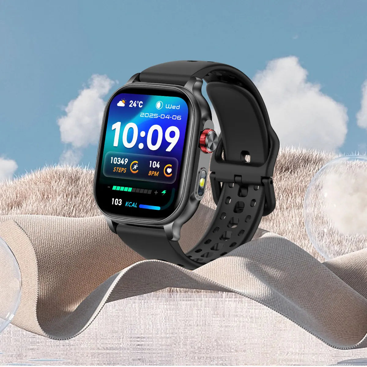 New1400mAh Military Grade Smart Watch 600 hours Battery Life 5ATM Waterproof BT Call Alert LED Flashlight 100+Sports Watches Men