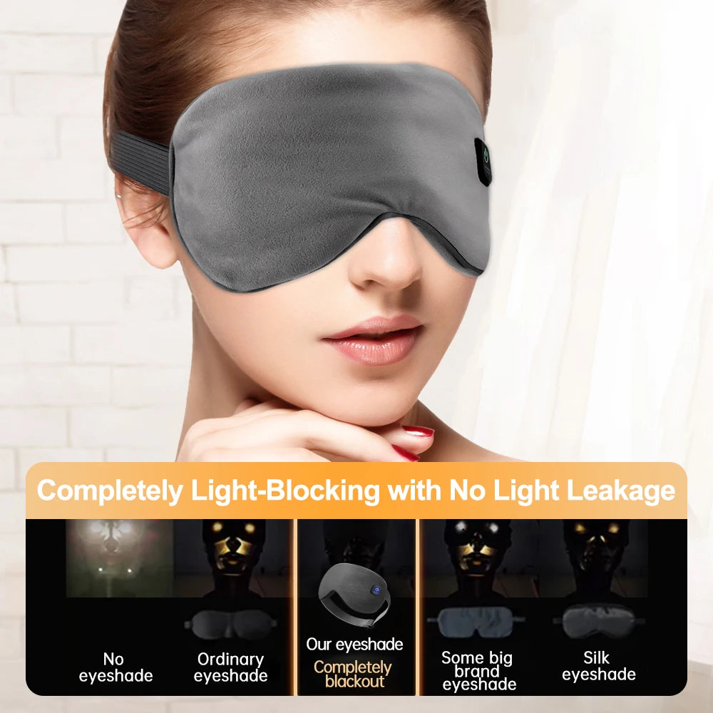 Heated Eye Mask for Dry Eyes Warm Eye Compress Sleeping Mask Light Blocking Washable Eye Heating Pad for Travel Office Home