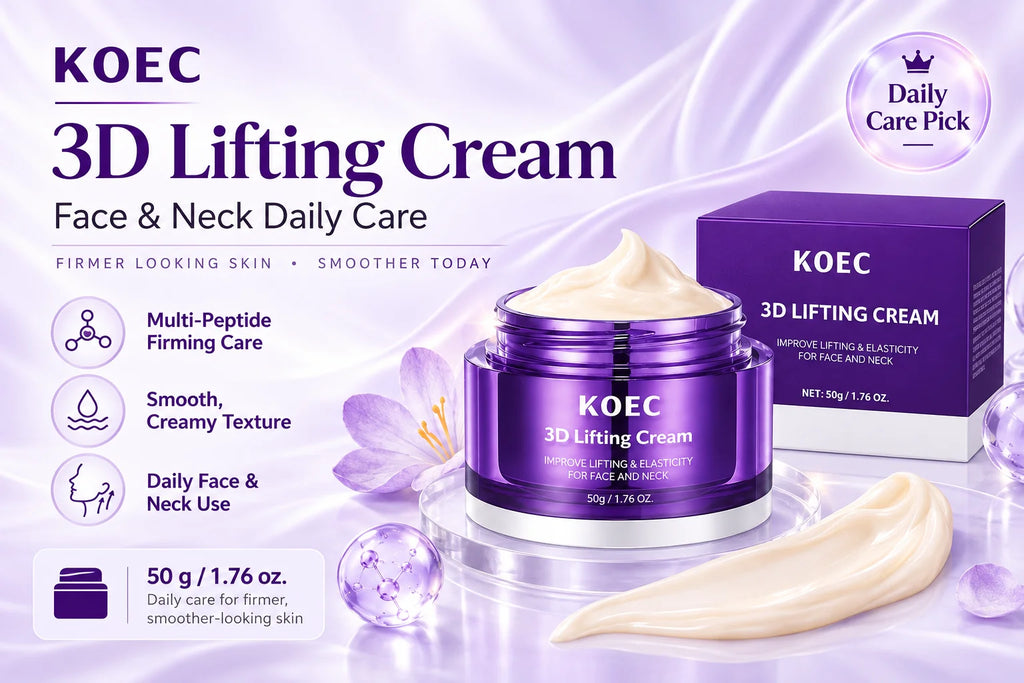 3D Lifting Cream, Firming Skin with Plant Squalane, Shea Butter & 16-Peptide Complex, Improves Uneven Skin Tone, Suitable for All Skin Types, Hydrating & Moisturizing Face Cream, 50g/1.76oz
