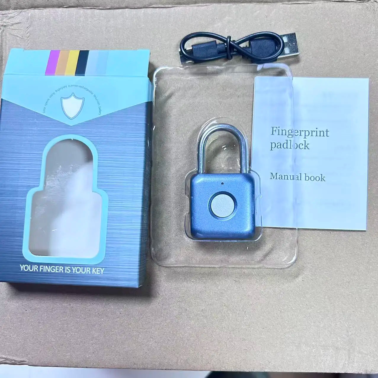 Intelligent Fingerprint Unlock Luggage Cabinet Lock Electronic Lock Head Dormitory Padlock High Security Travel Lock125