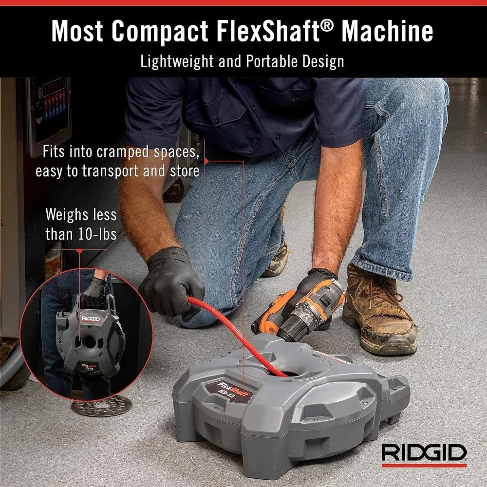 Professional Drain Cleaning Machine Compact Drain Cleaner for 1 1 4 to 2 Pipes 1 4 x 30 Feet Wall to Wall Flex Shaft