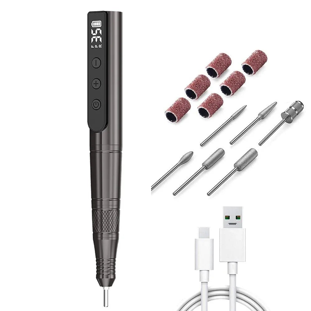 Cordless Nail Drill Machine Professional 35,000rpm Rechargeable Electric Nail File for Acrylic Gel Nails Manicure Pedicure Kits