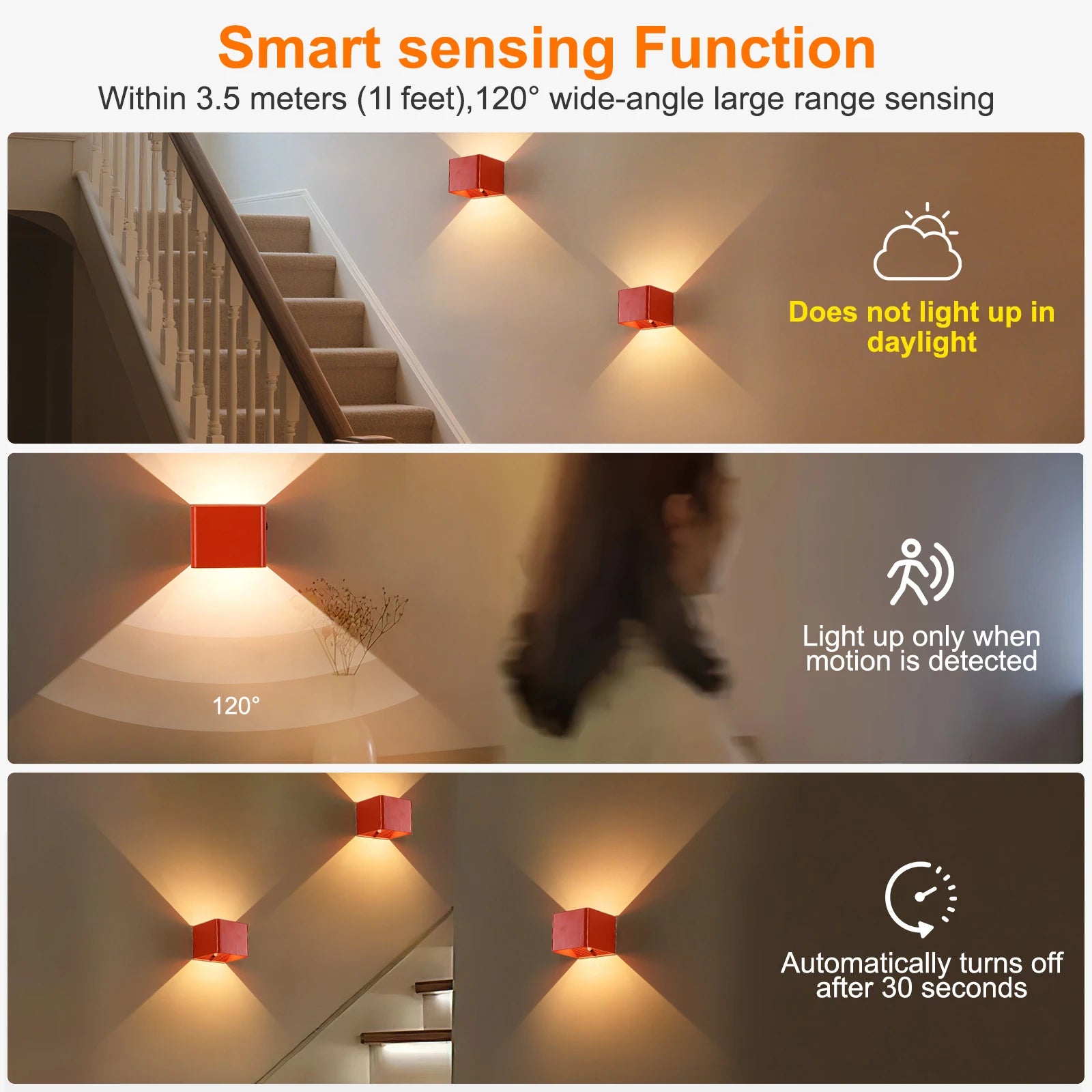 Battery-Powered Wall Light, 3 Color Temperature and Brightness Settings, Remote Control and Motion Sensor, Cordless Magnetic 4000Mah Rechargeable Led Light, Suitable for Bedroom, Living Room, Hallway