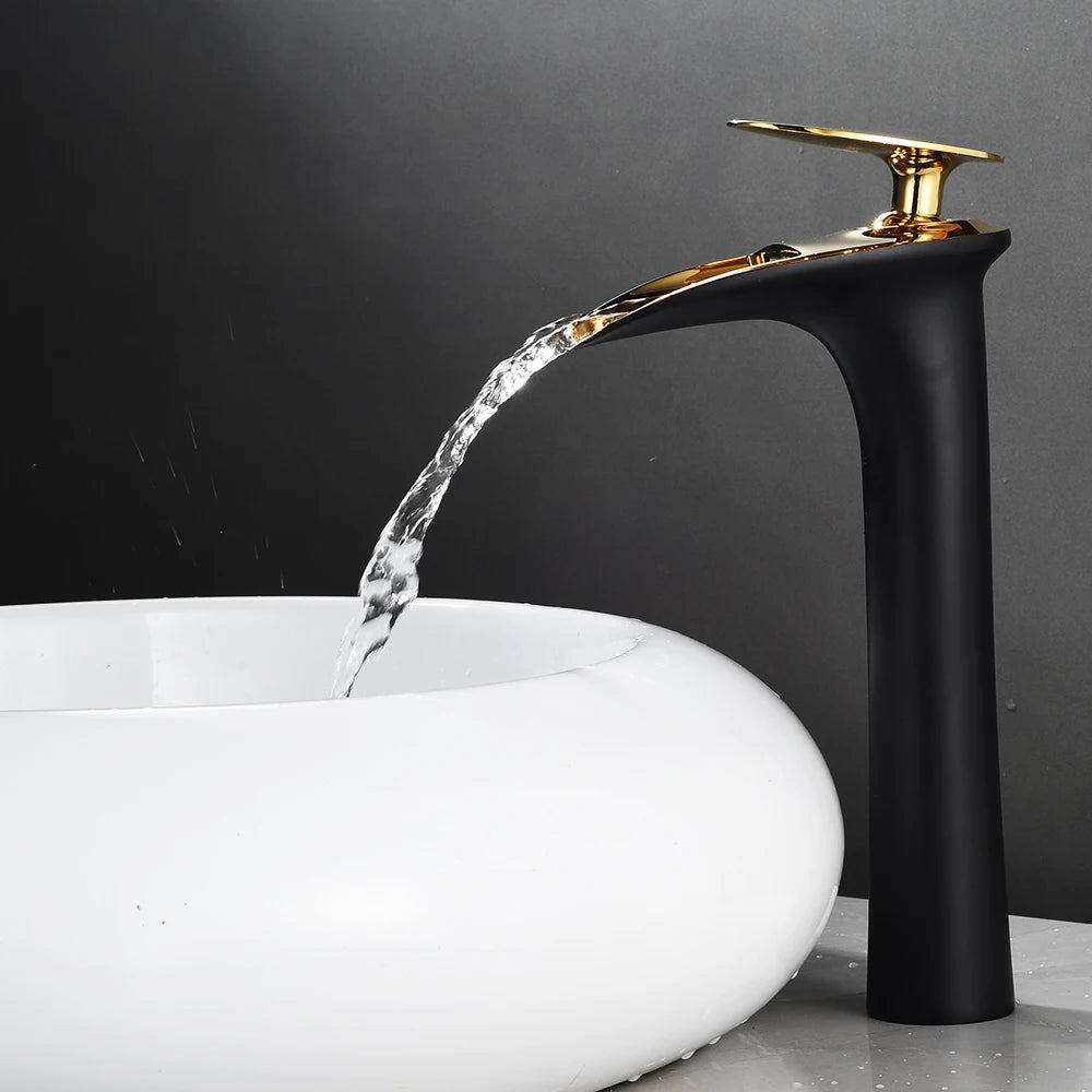 Basin Faucets Modern White Bathroom Faucet Waterfall faucets Single Hole Cold and Hot Water Tap Basin Faucet Mixer Taps 855924