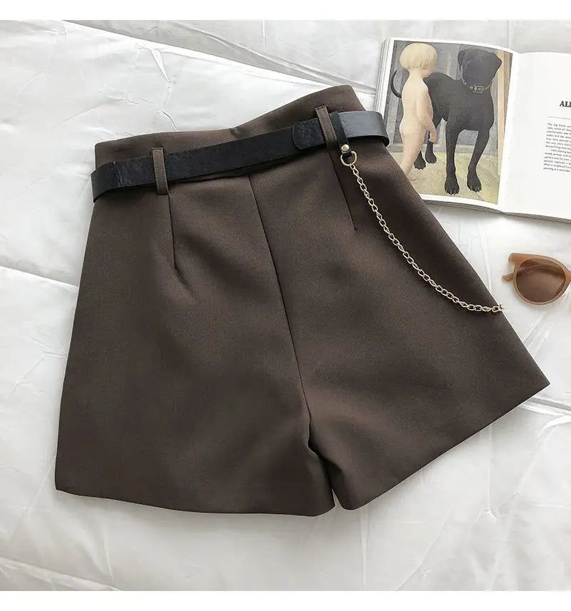Women's Summer Suit Shorts 2025 New Korean Version Slim High Waist Casual