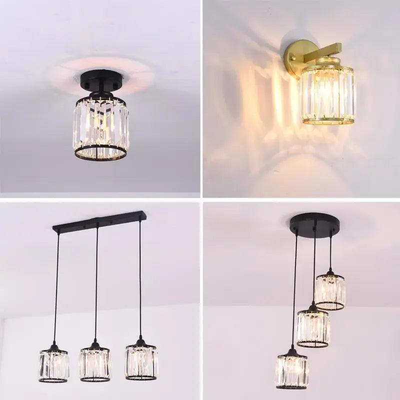 Indoor Lighting Modern Lustre Light Fixtures Crystal Hanging Lamp Led Chandeliers Living Room Bedroom Kitchen Dining Room Decor