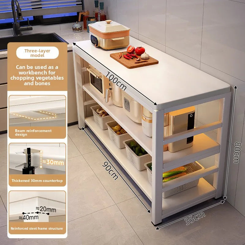 Kitchen Storage Shelf Metal Frame Organizer Stand for Microwave Oven Pantry Furniture for Home Dining Room Restaurant