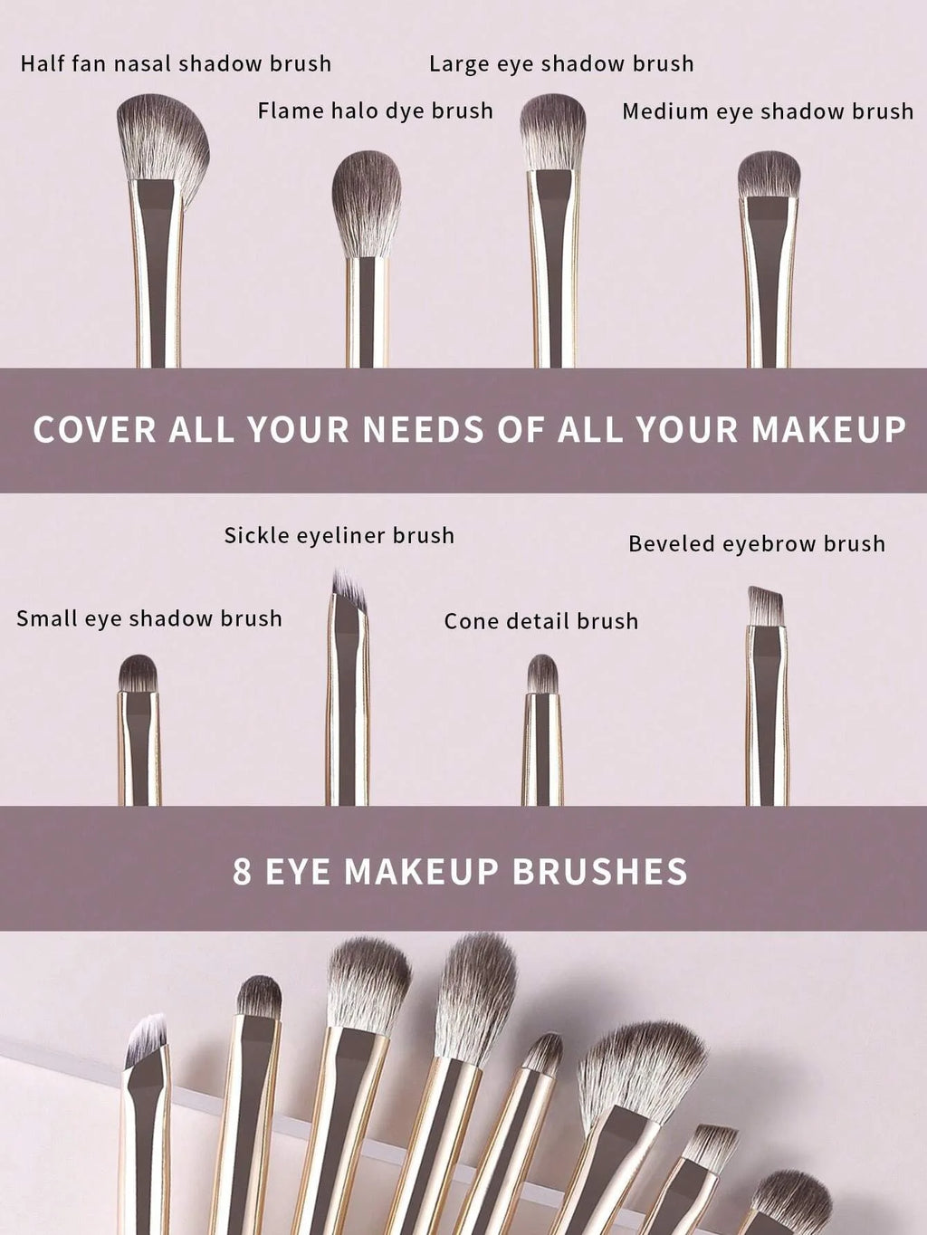 Makeup Brush Set 13Pcs for Beginners Velvet Drawstring Storage Bag Portable Travel Use For Powder Foundation Eyeshadow Blush