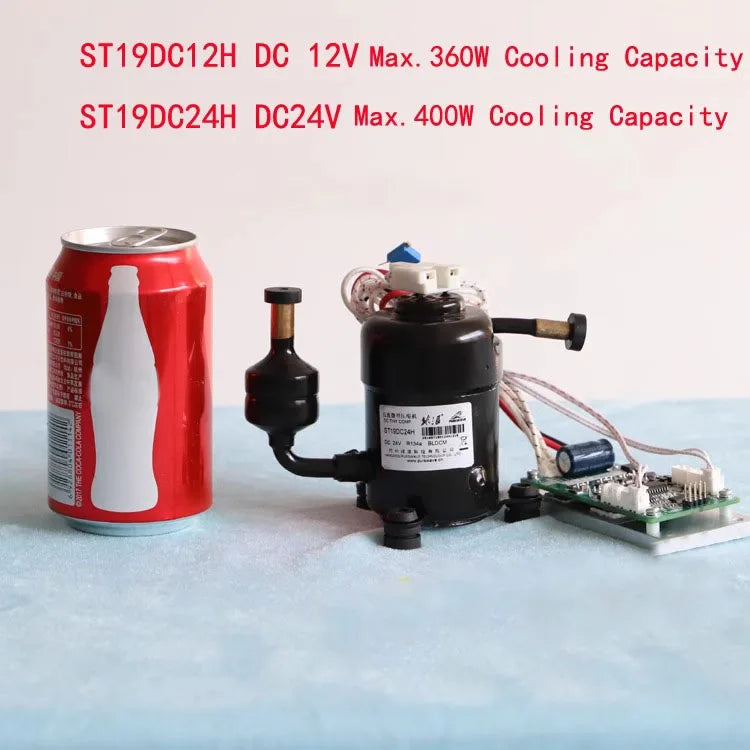 For Portable Refrigerator Mini Air Conditioner Compressor 1PC New ST19DC 12V 24V 48V 400W Capacity R134a