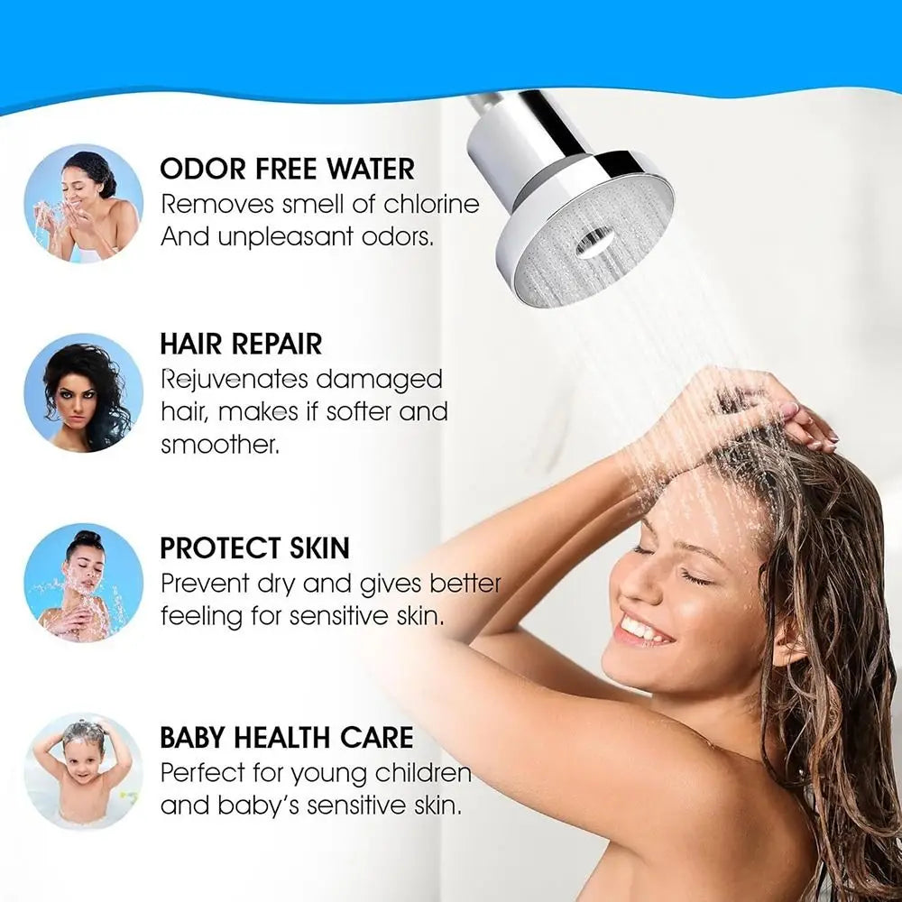 Pressurized Healthier Hair Filtered Shower Head Protect Hair Removes Chlorine Shower Filter Reduce Hair Shedding