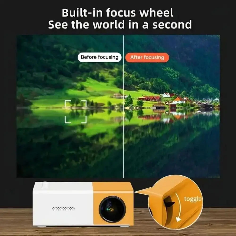 1080P Resolution Mini Projector Built-in Speaker Remote Control Portable Projector Halloween Gifts LCD Technology
