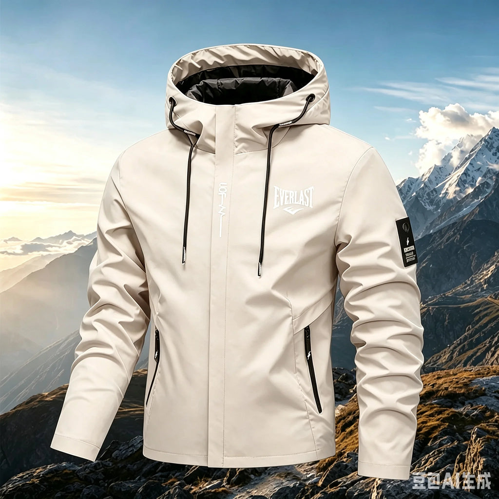Men's Lightweight Hooded Hiking Jacket 2026 Solid Color Breathable Wear-Resistant Outdoor Casual Daily Wear
