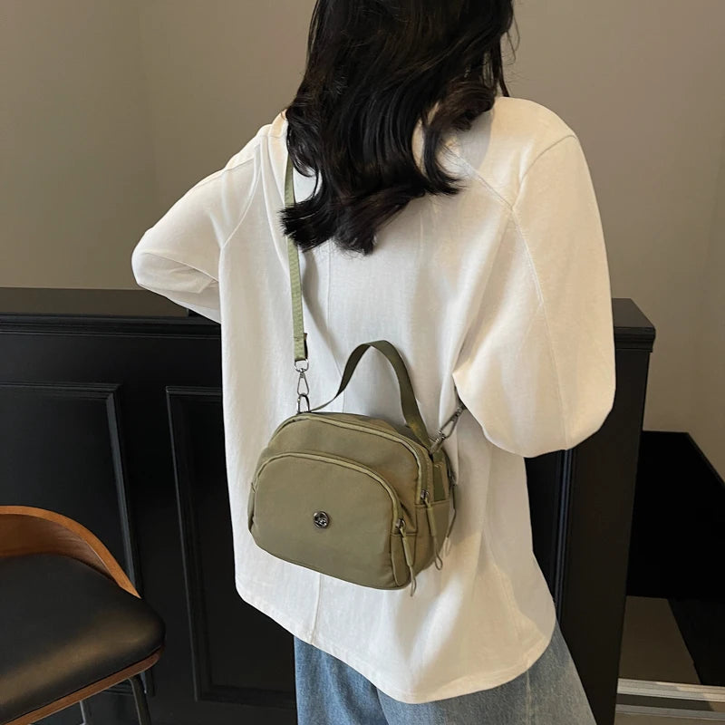 Women's Fashion Canvas Crossbody Bags Multi Pocket Small Shoulder Bag Casual Boho Handbag Lightweight Travel Purse for Daily Use