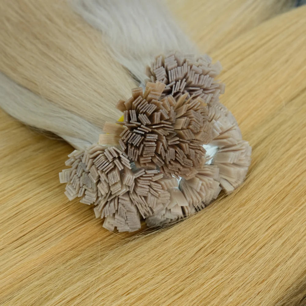 High Quality of Keratin Flat Tip Raw Hair Extensions Italian Keratin With 100% Raw Slavic Vietnamese Hair Extensions