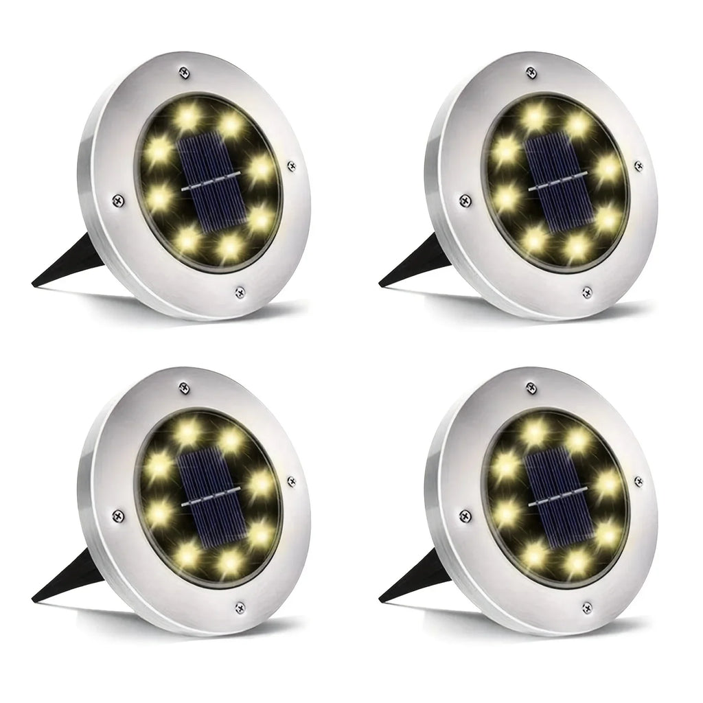 IP68 LED Outdoor Solar Power Ground Light Solar Path Deck Lights Underground Light Yard Driveway Lawn Garden Decor Lighting