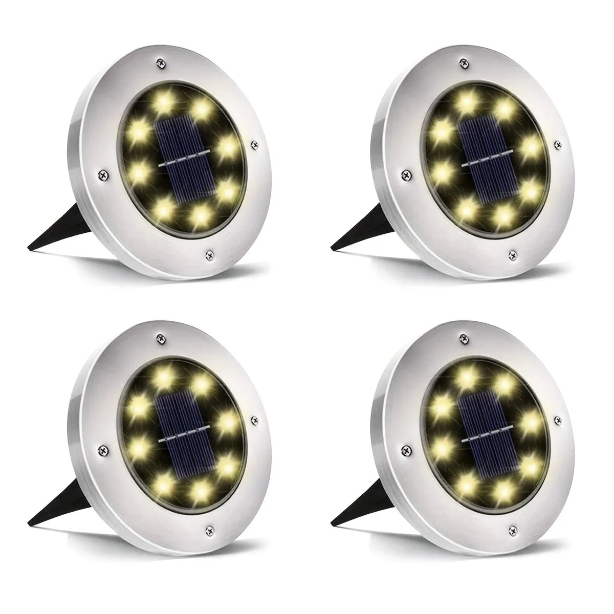IP68 LED Outdoor Solar Power Ground Light Solar Path Deck Lights Underground Light Yard Driveway Lawn Garden Decor Lighting