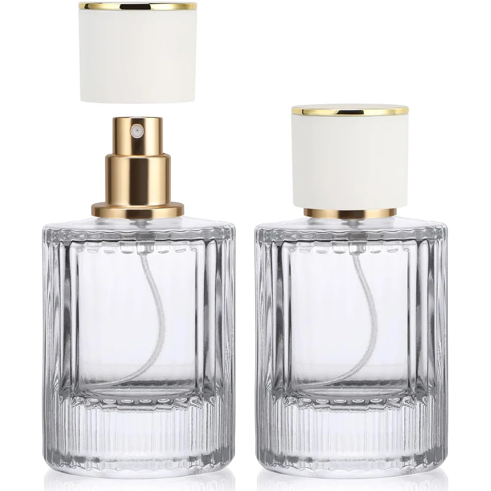 30/50/100ML Travel Spray Bottle Refillable Round Glass Perfume Spray Bottles Empty Atomizer Vintage Cologne Sample Toiletries