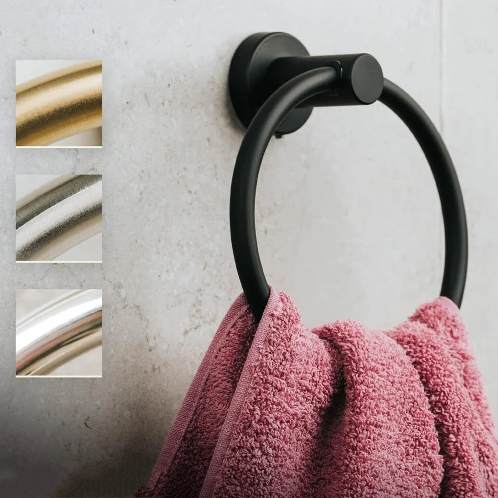 Towel Ring,Modern Hand Towel Holder for Wall,SUS304 Stainless Steel Bathroom Towel Rack, Round Bathroom Towel Hanger ,Towel Rack