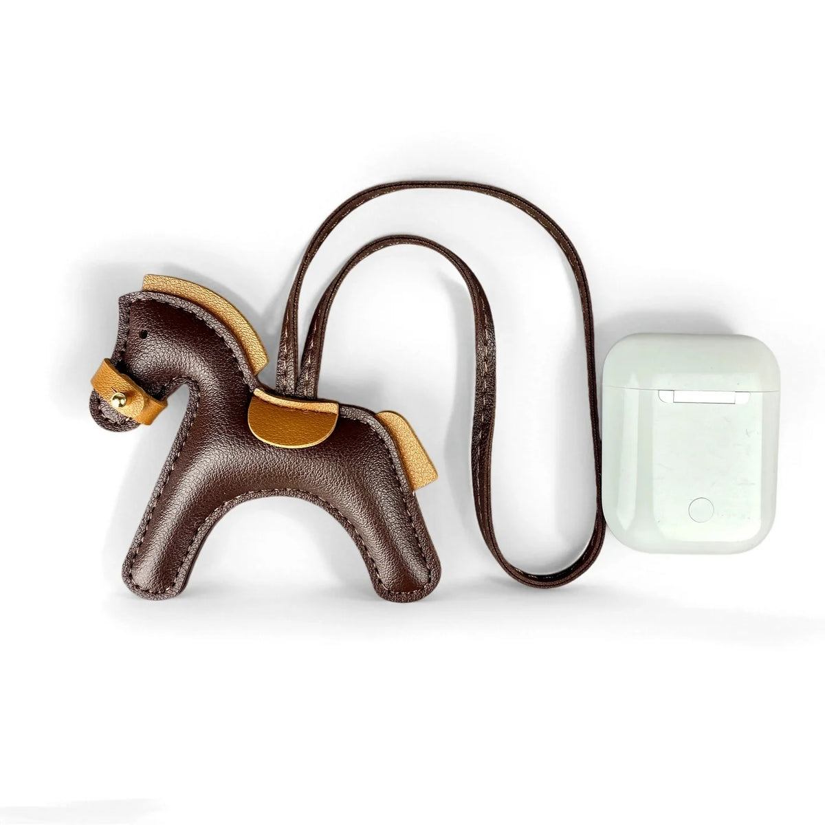 Handmade PU Leather Pony Bag Charm Keychain-Adorable Horse with Detachable Muzzle, Cute Decoration for Backpack, Unique Gift