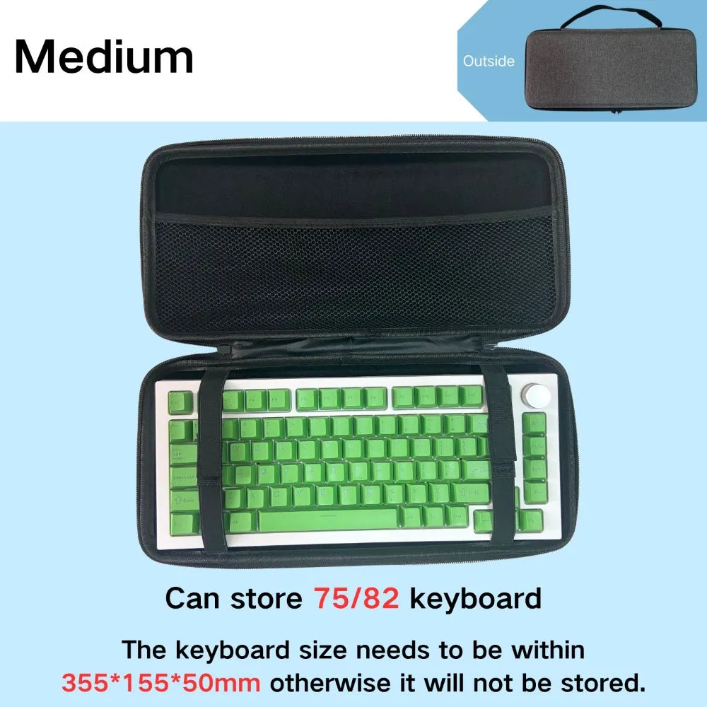 Hard Case Keyboard Storage Bag Grey Black Dustproof Protective Keyboard Box 60 75 80 95 100 Layout Mechanical Keyboard Case
