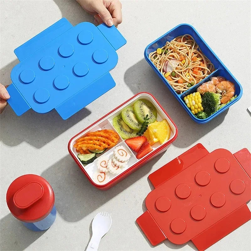 Lunch Box DIY Building Block Portable Modular for Children Student Outdoor Picnic Bento Food Storage Container Fruit Salad Box